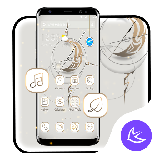 White Clock APUS Launcher theme icon