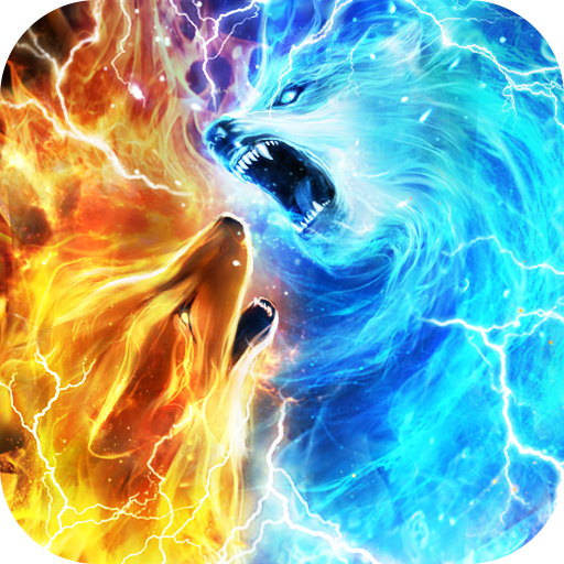 Ice Fire Wolf Wallpaper Themes icon