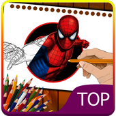 How To draw Spiderman SuperHero icon