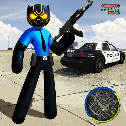 Panther Police Stickman Rope Hero Gangster Vegas icon