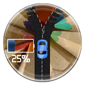 Lock screen running car icon
