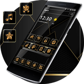 ikon Black and Gold Glitter Sharp Line Theme