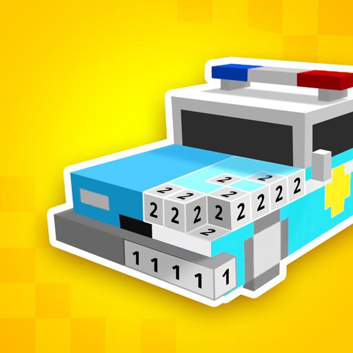 3D Pixels - happy color by number free icon