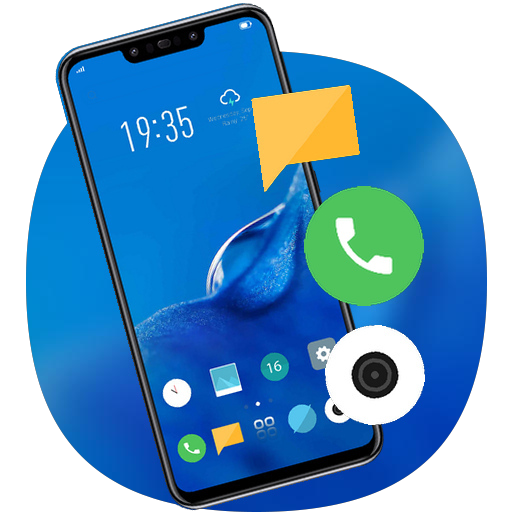 Blue flower dew theme ml 9 hd launcher icon