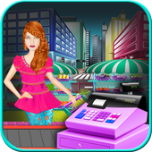 City Girl Supermarket Shopping icon