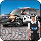 Police Car Driving City Crime icon