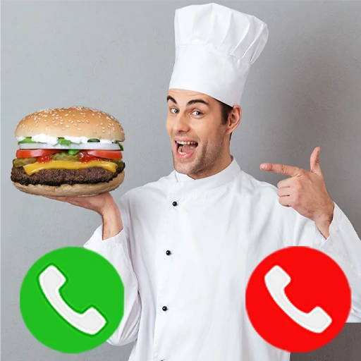 Burger delivery fake call icon