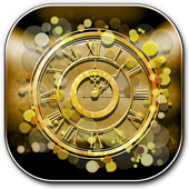 Gold Wallpaper Clock أيقونة