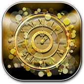 Gold Wallpaper Clock on 9Apps