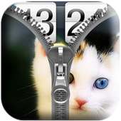 Cat Zipper Screen Lock