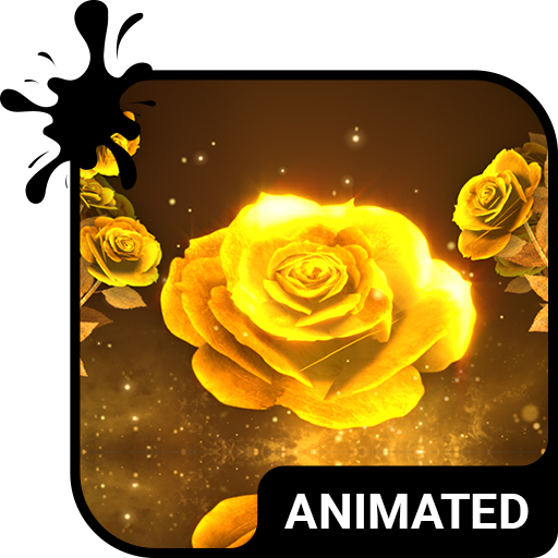 Gold Rose Animated Keyboard   Live Wallpaper icon