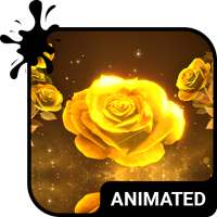 Gold Rose Animated Keyboard   Live Wallpaper