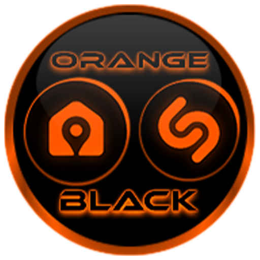 Flat Black and Orange IconPack icon