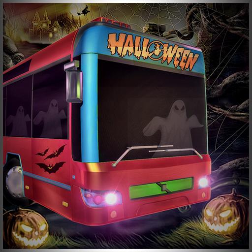 Halloween monster city bus: night racing sim 2018 icon