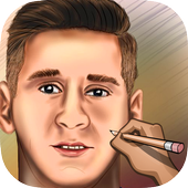 How to sketch and draw Leo Messi icon