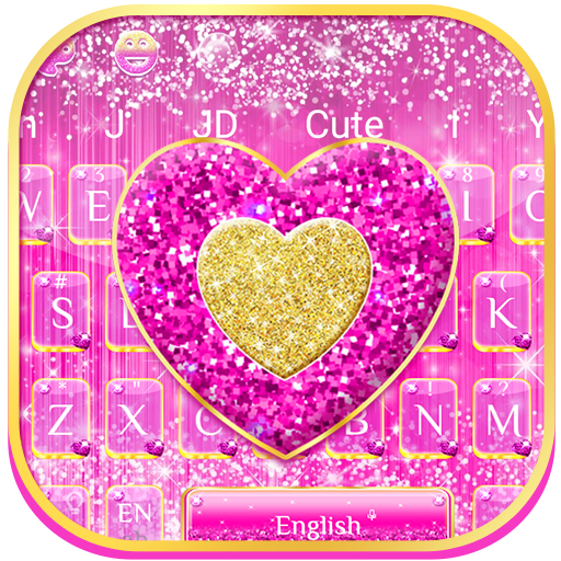 แป้นพิมพ์ Glitter Pink Heart icon