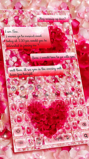 Pink Flower Heart Keyboard screenshot 1