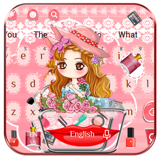 Makeup Cute Girl Keyboard Tema icon