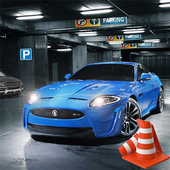 Estacionamiento de varios pisos de coches juego de icon