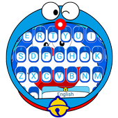 Cute Blue Cat Cartoon Keyboard Theme icon
