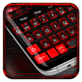 أسود أحمر موضوع لوحة المفاتيح أيقونة