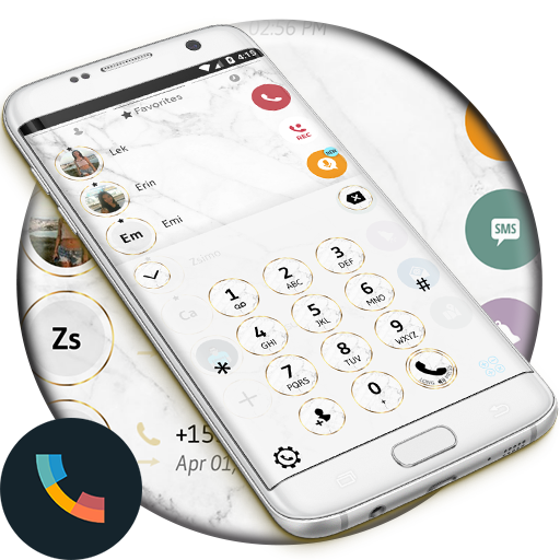 Marble White Phone Dialer Theme icon