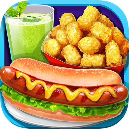 School Lunch Food - Hot Dog, Tator Tots &amp; Juice icon