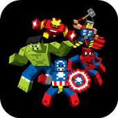 Superheroes Wars Blocky World Craft 3D icon