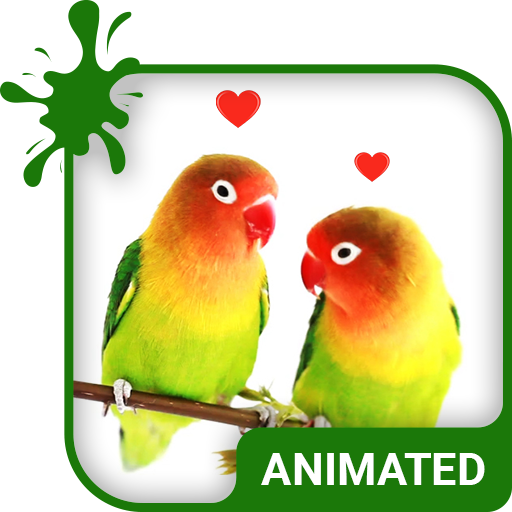 Lovebirds Animated Keyboard   Live Wallpaper أيقونة