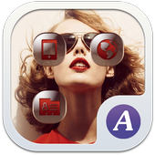 Red lip theme-ABC Launcher icon