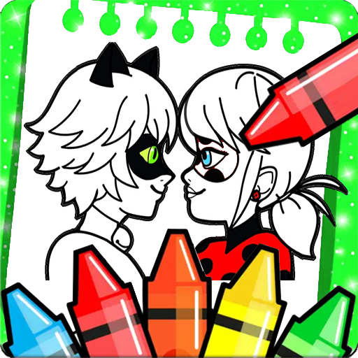 LadyBug coloring the cat: coloring pages icon