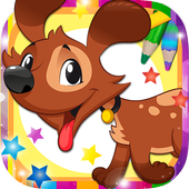 Color and paint dogs puppies icon