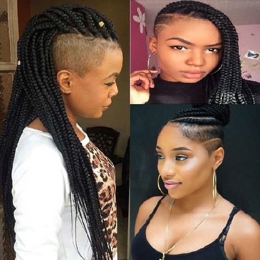 Box Braid Undercut Hairstyles. icon