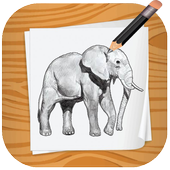 Elephant Drawing step by step icon