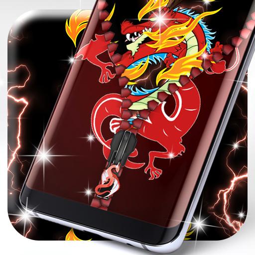 Dragon lock screen zipper icon