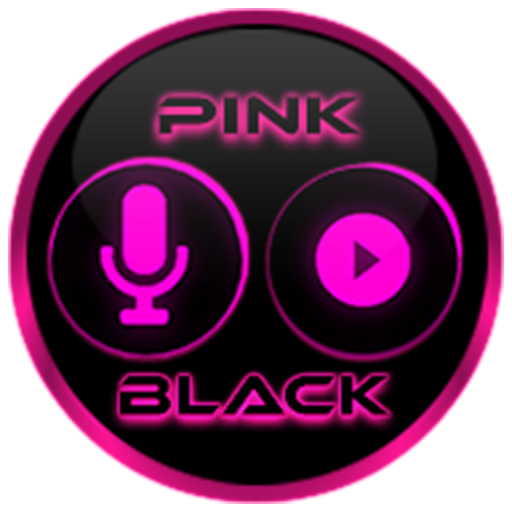Flat Black and Pink Icon Pack أيقونة