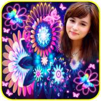 Neon Flower Photo Frame on 9Apps