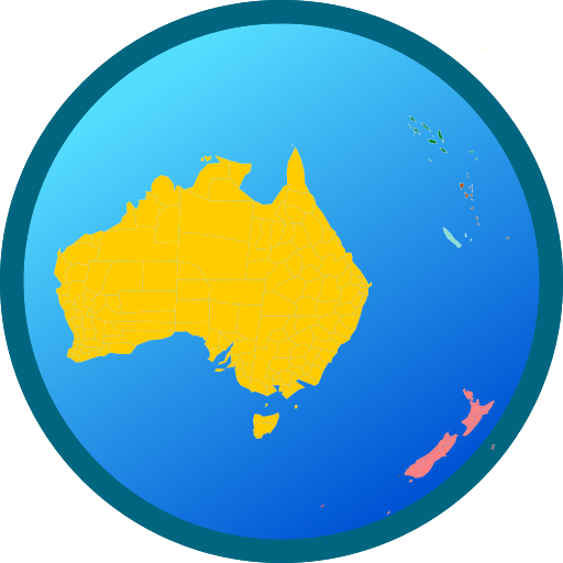 Australia and Oceania map Free icon