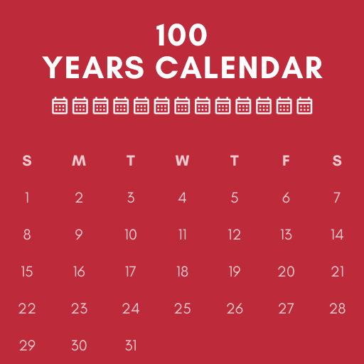 100 Years Calendar - 2001 to 2100 icon