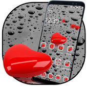 Water drop red heart theme icon