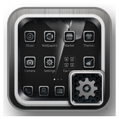 Pantalla de bloqueo de tema de tecnología gris icon