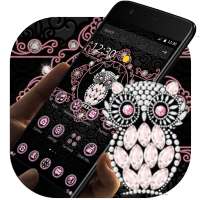 Pink Black Glitter Owl Theme on 9Apps