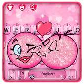 3D Valentine Love Emoji Keyboard Theme