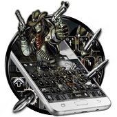 Dark Night Skull Gun Keyboard Theme أيقونة