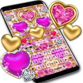 Keyboard Hati Emas Merah Muda on 9Apps