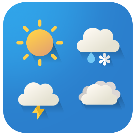 Cartoon cute weather Icon set icon