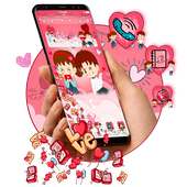 Lovely 3D Valentine Day Launcher Theme on 9Apps