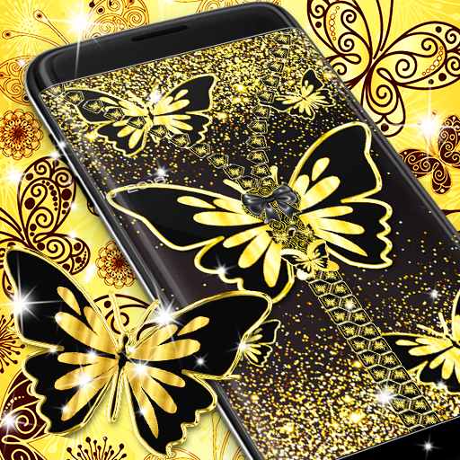 Golden butterflies lock screen иконка