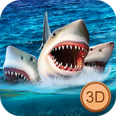 Three Headed Shark Underwater Survival icon