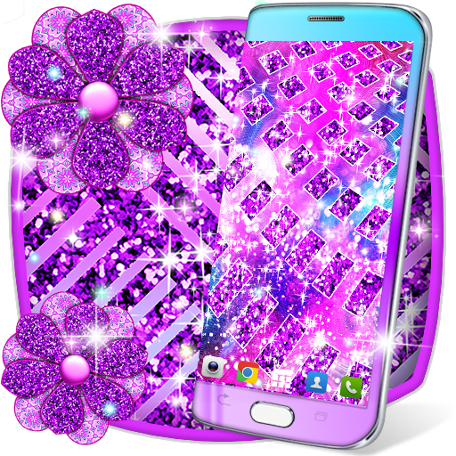 Purple glitter live wallpaper icon